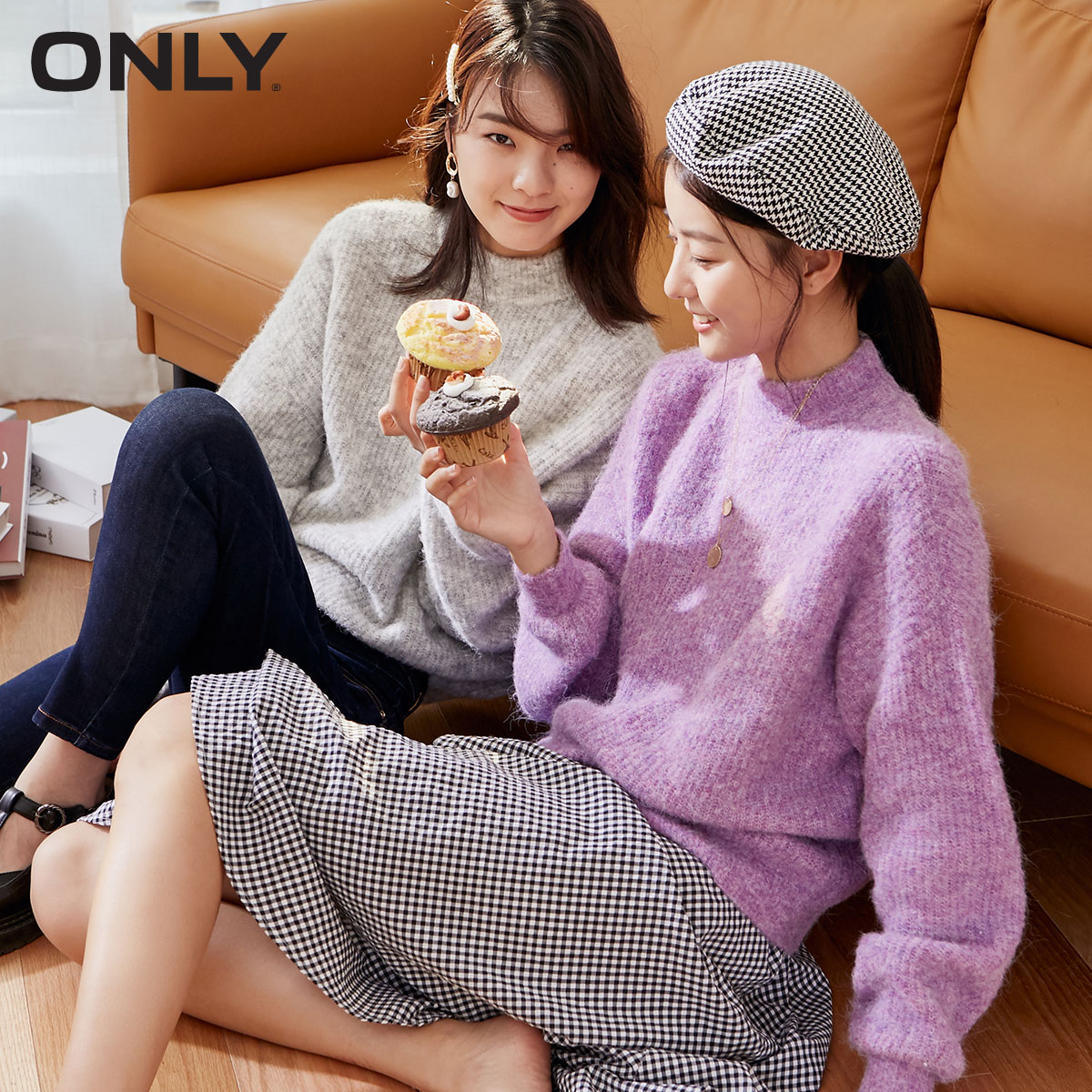 目目 twelve ONLY2020 autumn new pure color wool lazy loose wool knit sweater women | 120424040