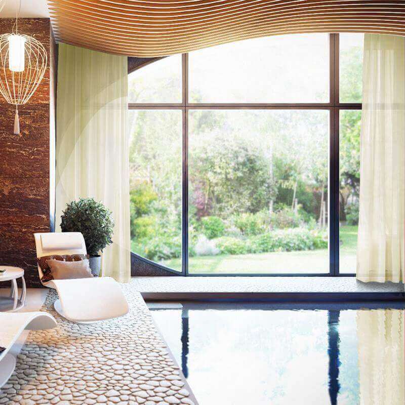 Tab Top Indoor Outdoor Sheer Curtain Wide Opulent Voile Drape SCANDINA