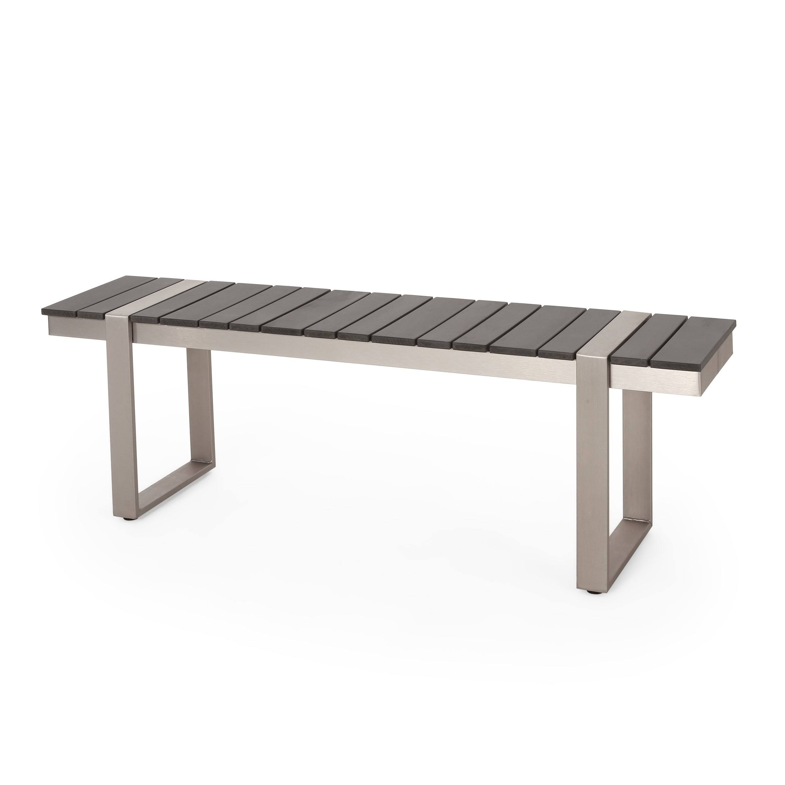 Christopher Knight Home 313718 Dining Bench, Silver + Gray