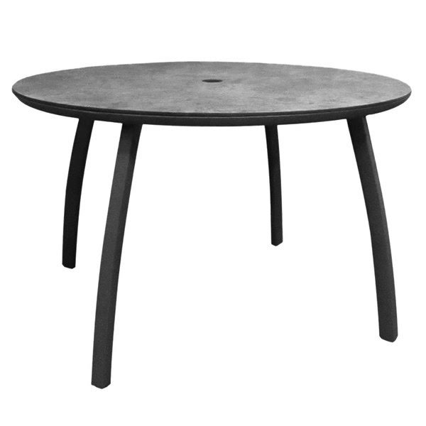 Grosfillex Sunset 42x22 Round Table in Volcanic Black