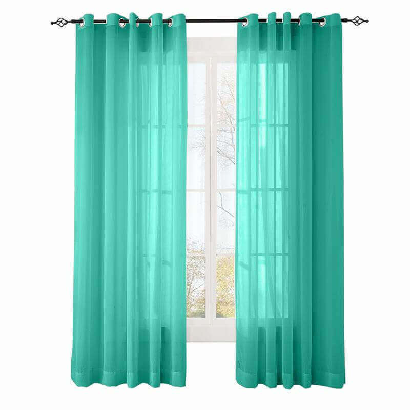 CUSTOM Scandina Peacock Indoor Outdoor Sheer Curtain Voile Drapery