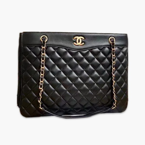 【原版皮】香奈儿/Chanel 购物袋，明星贵妇们的最佳新宠，小香棱格概念，皮链袋，双C标志，一眼钟情，采用进口小羊皮，柔软细腻，皮质独特，纹络更显高档质感，款号：57030