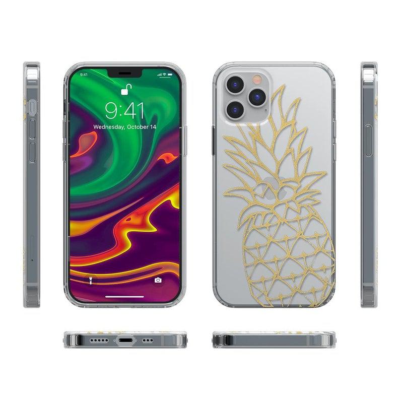Shiny Gold Pineapple Clear Case
