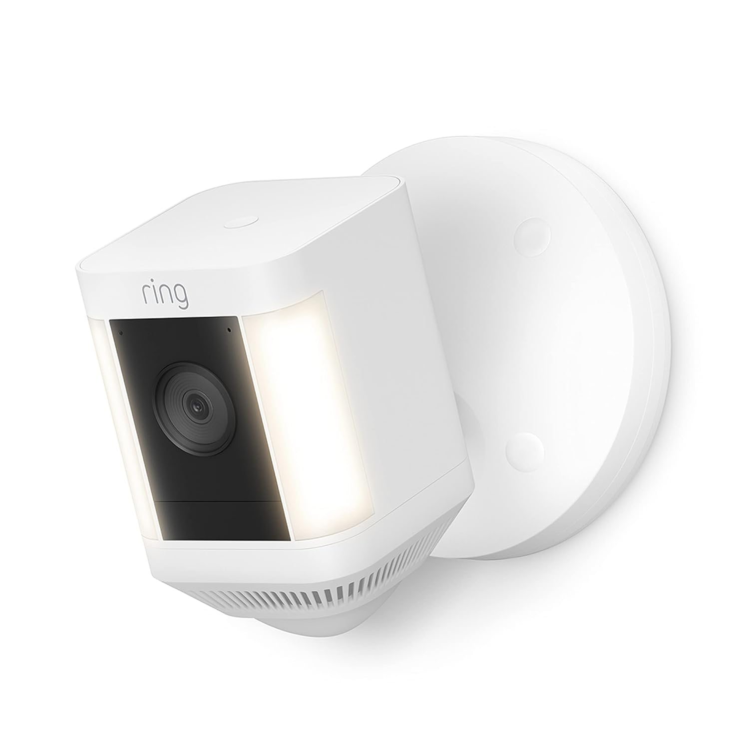 Ring Spotlight Cam Plus, Battery | Two-Way Talk, Color Night Vision, and Security Siren (2022 release) - White