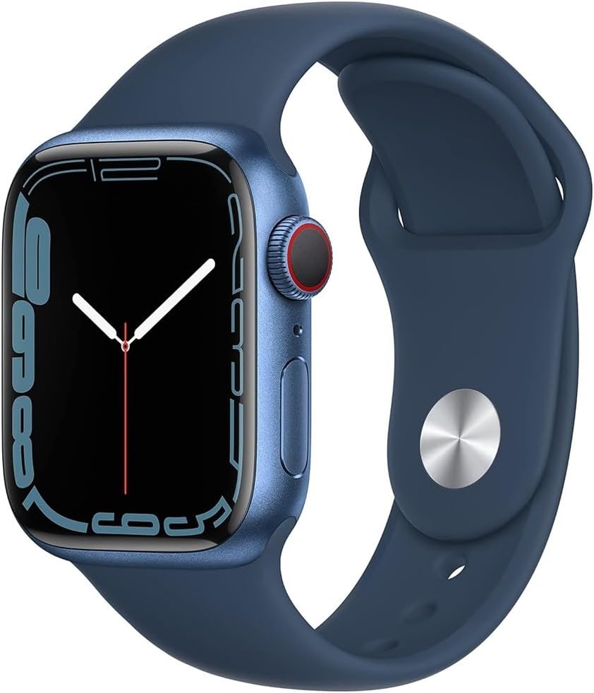Apple Watch Series 7 (GPS, 41mm) Starlight Aluminum Case with Starlight Sport Band, Regular (Renewed)