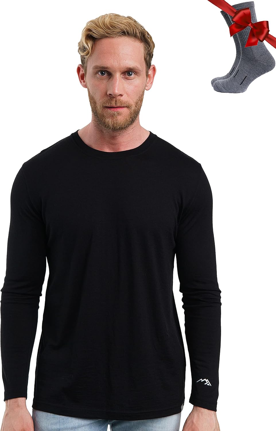 Merino.tech Merino Wool Base Layer - Mens 100% Merino Wool Long Sleeve Thermal Shirts Heavyweight, Midweight, Lite with Socks