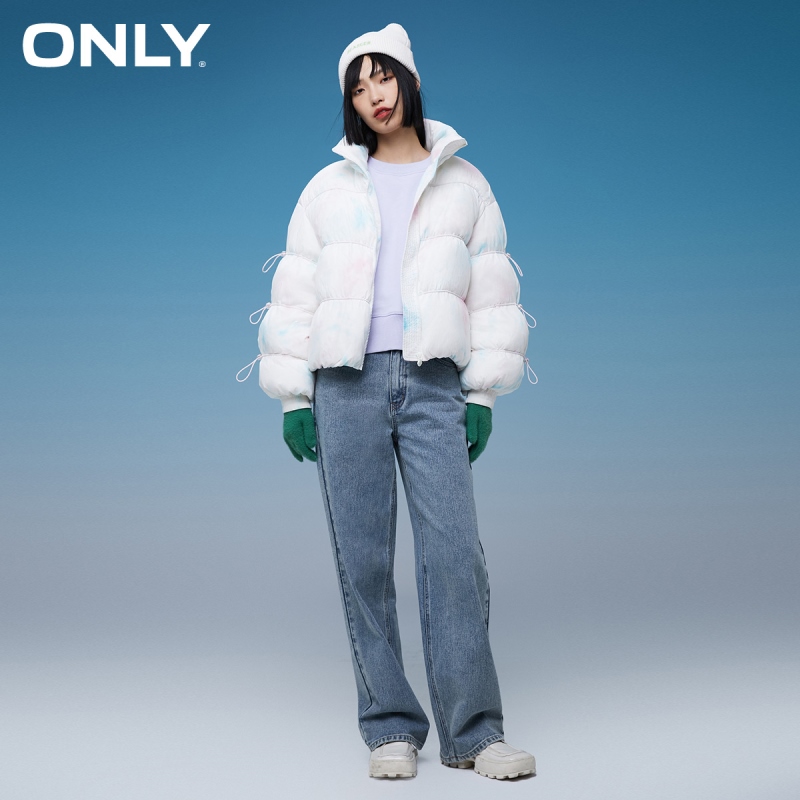 ONLY short tie-dye adjustable drawstring short down jacket women | 121423001