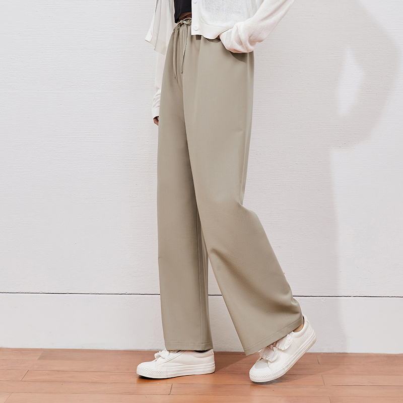 two duo SEMIR Casual Trousers Women'S Loose Straight-Leg Pants Drape 2021 Summer New Style Thin Trend Khaki Casual Pants
