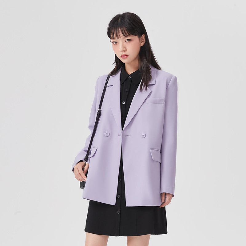 new six SEMIR Blazer Women Spring And Autumn 2021 New Black Loose Woman Thin Korean Style Purple Suit Jacket
