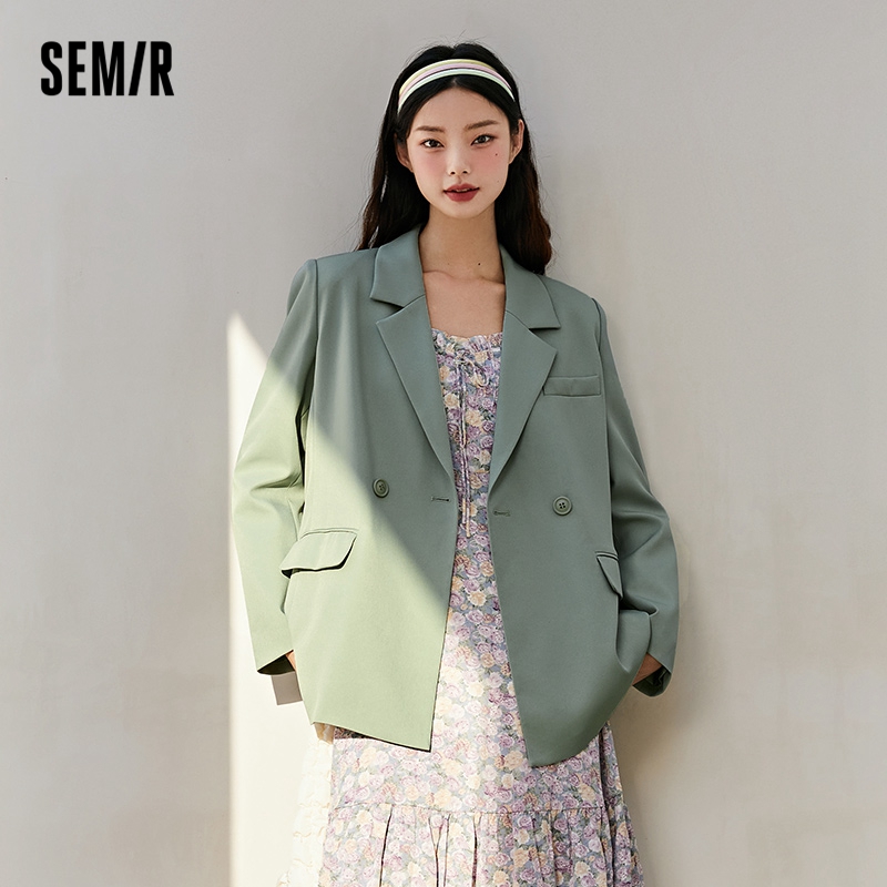 new six SEMIR Blazer Women Spring And Autumn 2021 New Black Loose Woman Thin Korean Style Purple Suit Jacket