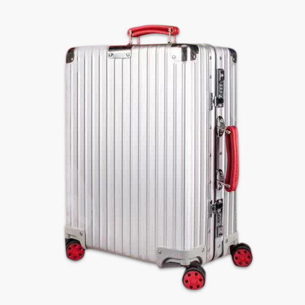 日默瓦/Rimowa 旅行箱,全铝镁合金,经典款的新版本,彩色皮质把手,购买就送透明套,4个轮子,2个手把,绑带,想怎么换就怎么换,永远是街头机场最靓的你