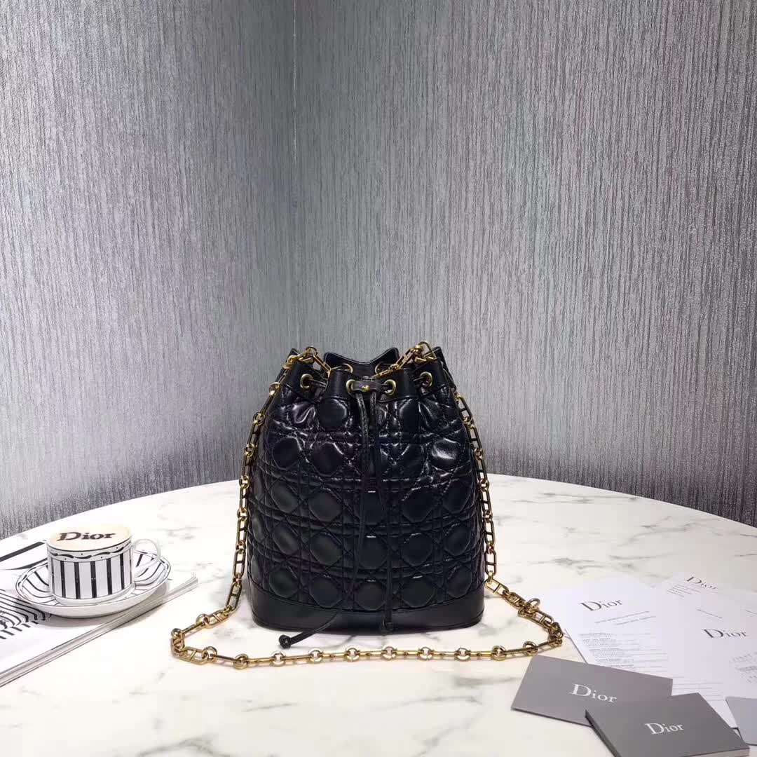 【原版皮】迪奥/Dior 水桶包,选用柔软羊皮裁制而成,全新包型,火遍时尚圈的复古潮流感,款号:M1693