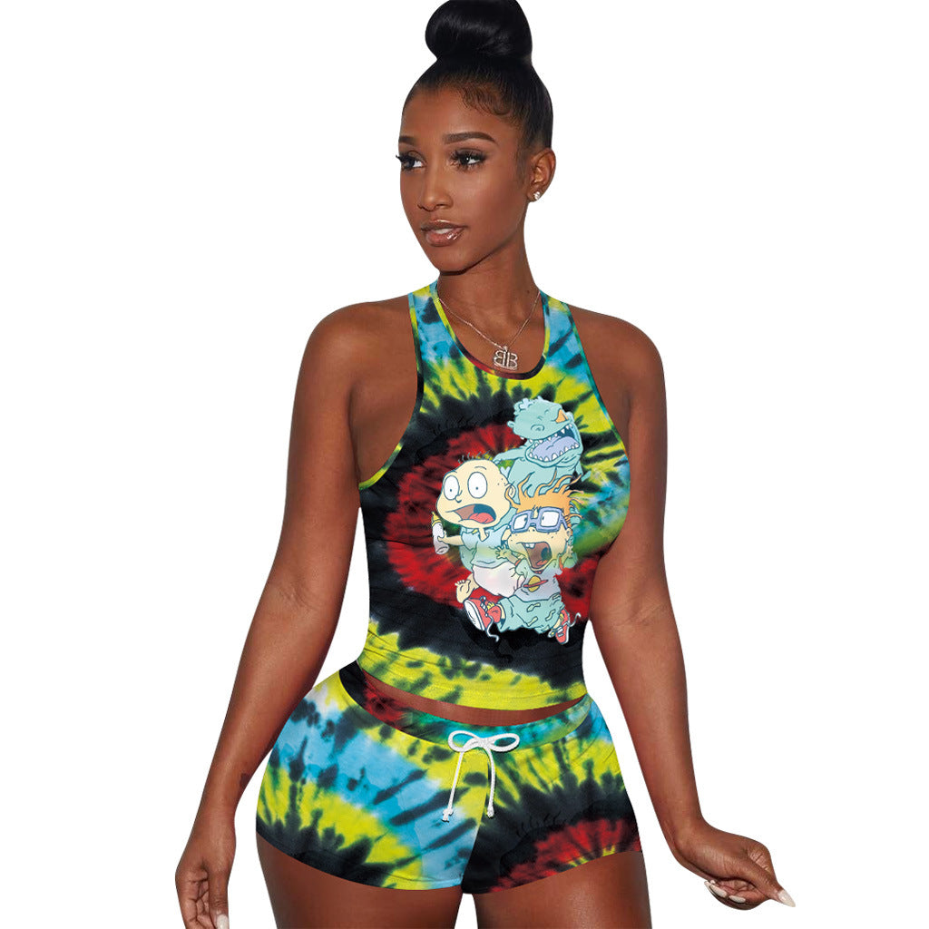 Viladress Short Vest Crop Tops and Shorts Set