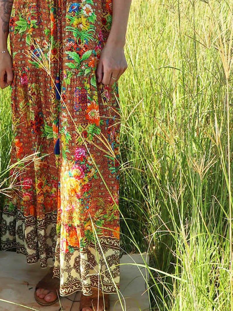 Bohemian vacation casual chiffon dress