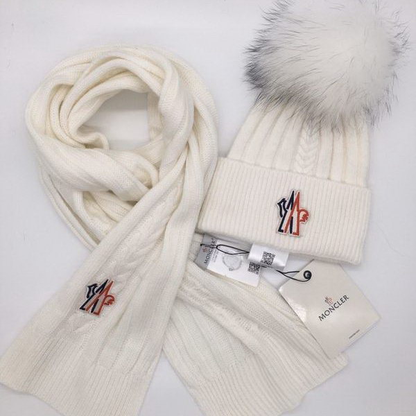 官网同步20秋季最新款-Moncler二件套系列 围巾,帽子经典系列,精致美感,精选毛线,手感超柔软,冬季必备款