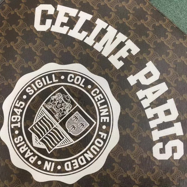 【原版皮】赛琳/Celine 老花系托特包,TRIOMPHE帆布混搭羊皮,整个包以凯旋门标志为主,包边以棕色为主围绕开口,焦糖棕色搭配老花添加了复古元素,款号:190172