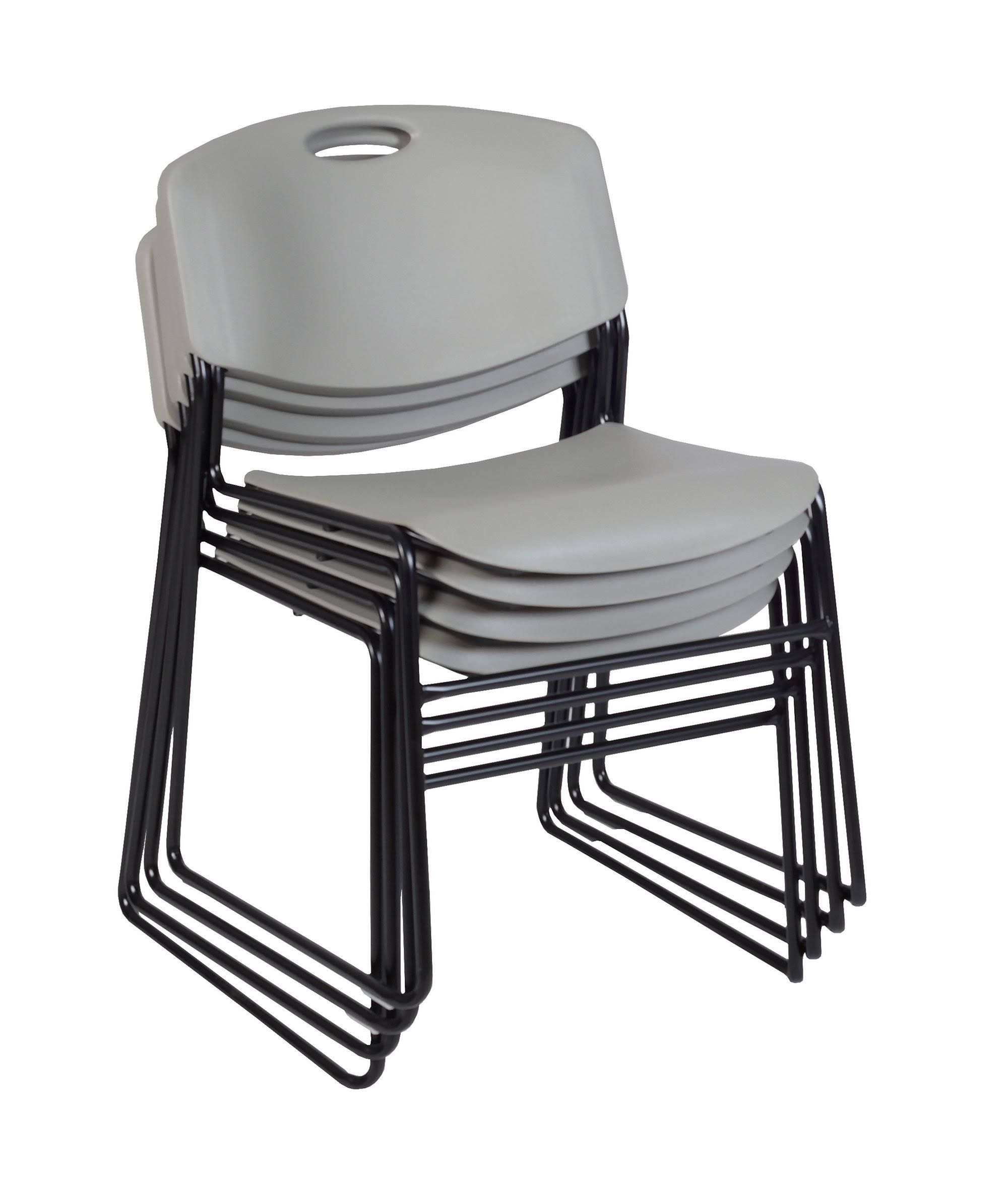 Regency 60x22 x 24x22 Kee Training Table- Mahogany/ Black 2 Zeng Stack Chairs- Grey