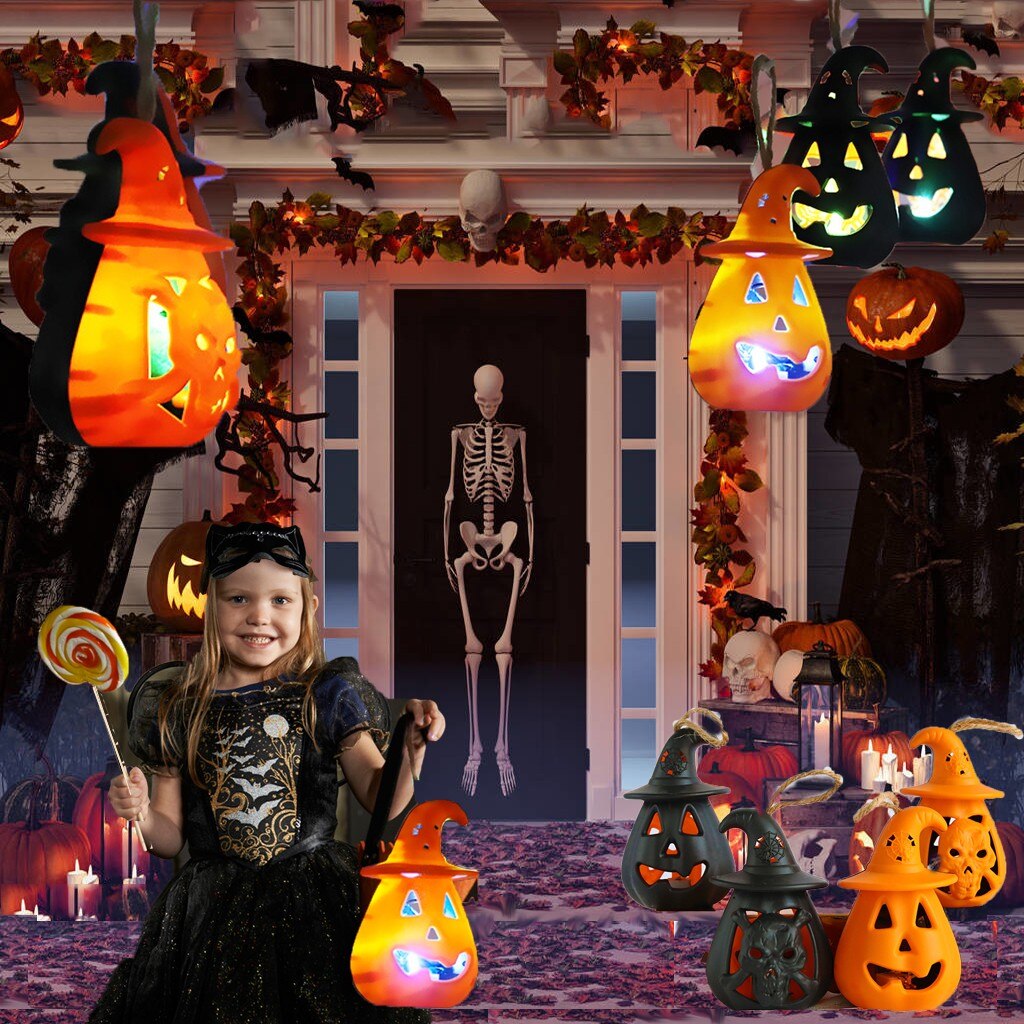 Halloween Pumpkin Lights Battery Power Pumpkin Portable Lantern Decoration Party
