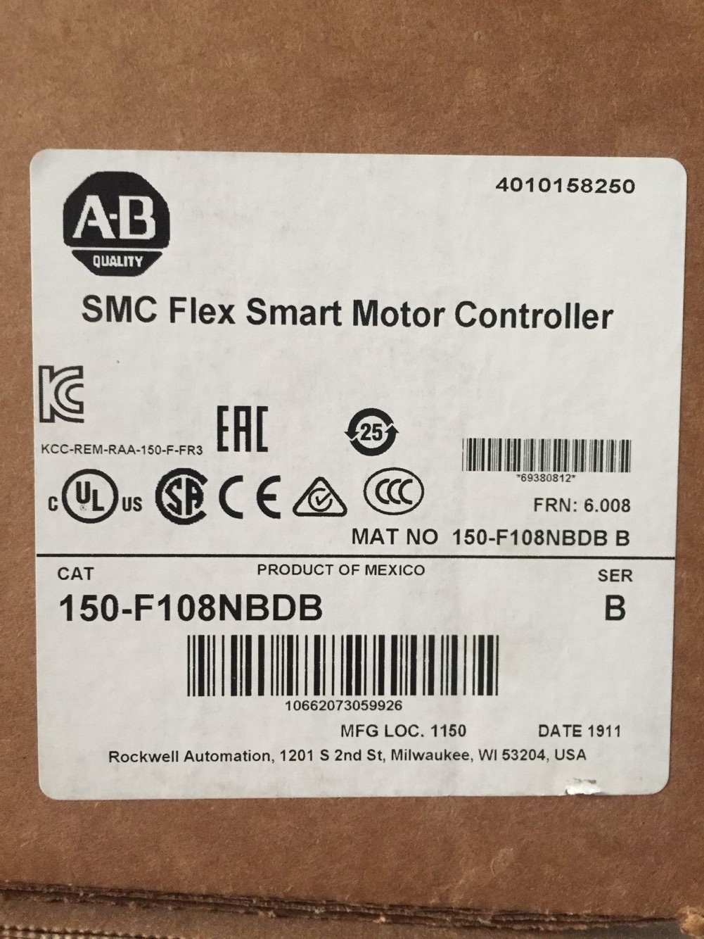 150-F108NBDB Allen Bradley Original New factory Sealed Motor