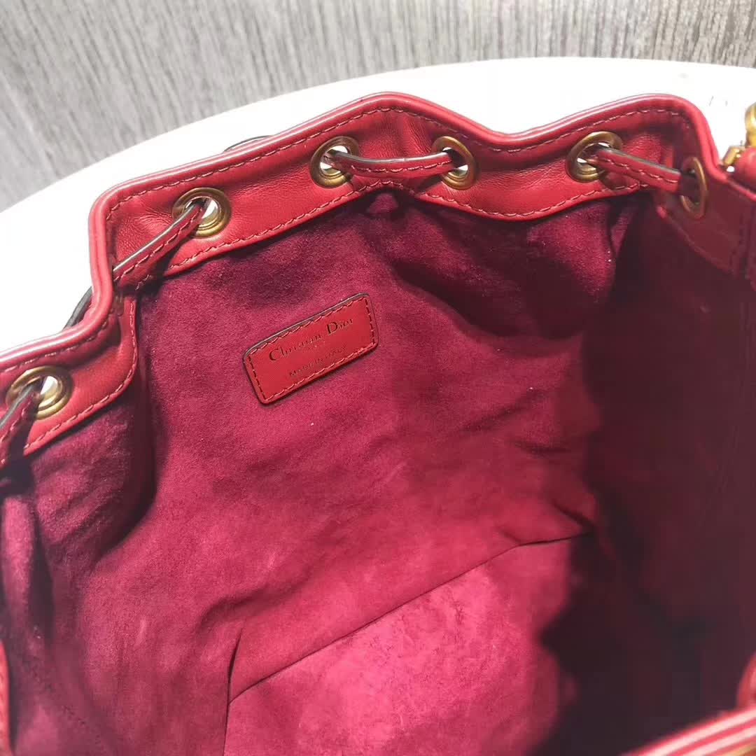 【原版皮】迪奥/Dior 水桶包,选用柔软羊皮裁制而成,全新包型,火遍时尚圈的复古潮流感,款号:M1693