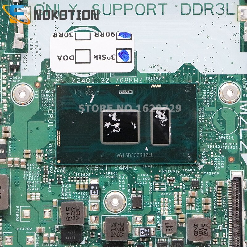 NOKOTION For DELL inspiron 13 7353 7359 7568 laptop motherboard CN-0KN06J 0KN06J KN06J 14275-1 TFFRC SR2EU I3-6100U CPU