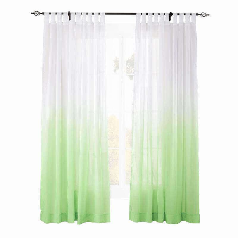 CUSTOM Hanna Moss Gradient Ombre Sheer Curtain Tulle Gradual Drapery