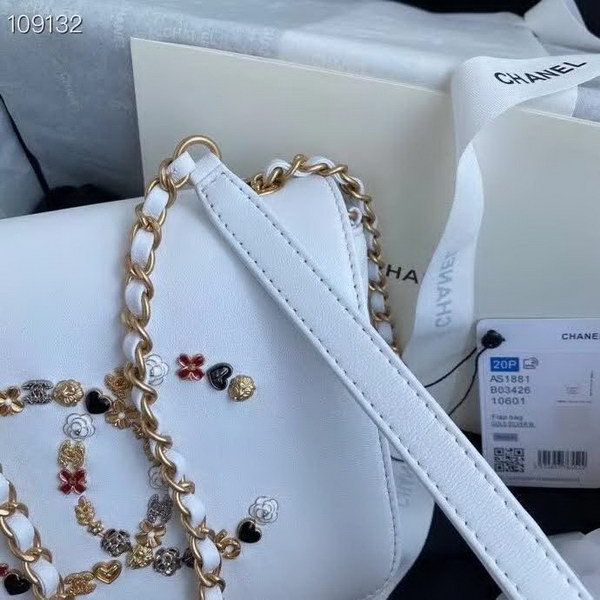 【原版皮】香奈儿/Chanel 手工系列肩背包,各种元素铆钉镶嵌成的双C标志,选用细腻羊皮,内里质感金属牛皮