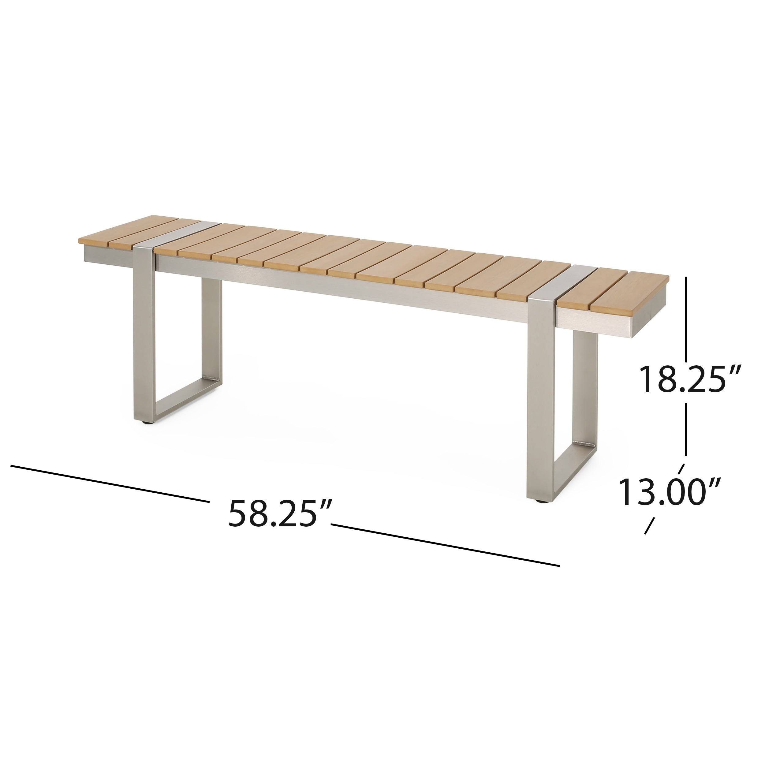 Christopher Knight Home 313718 Dining Bench, Silver + Gray