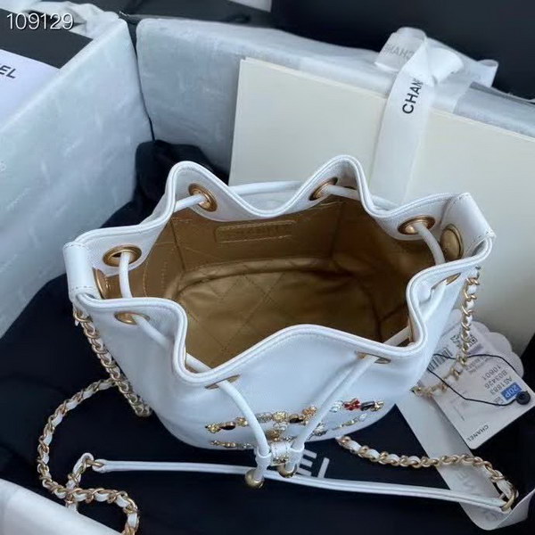 【原版皮】香奈儿/Chanel 手工系列水桶包,各种元素铆钉镶嵌成的双C标志,选用细腻羊皮,内里质感金属牛皮