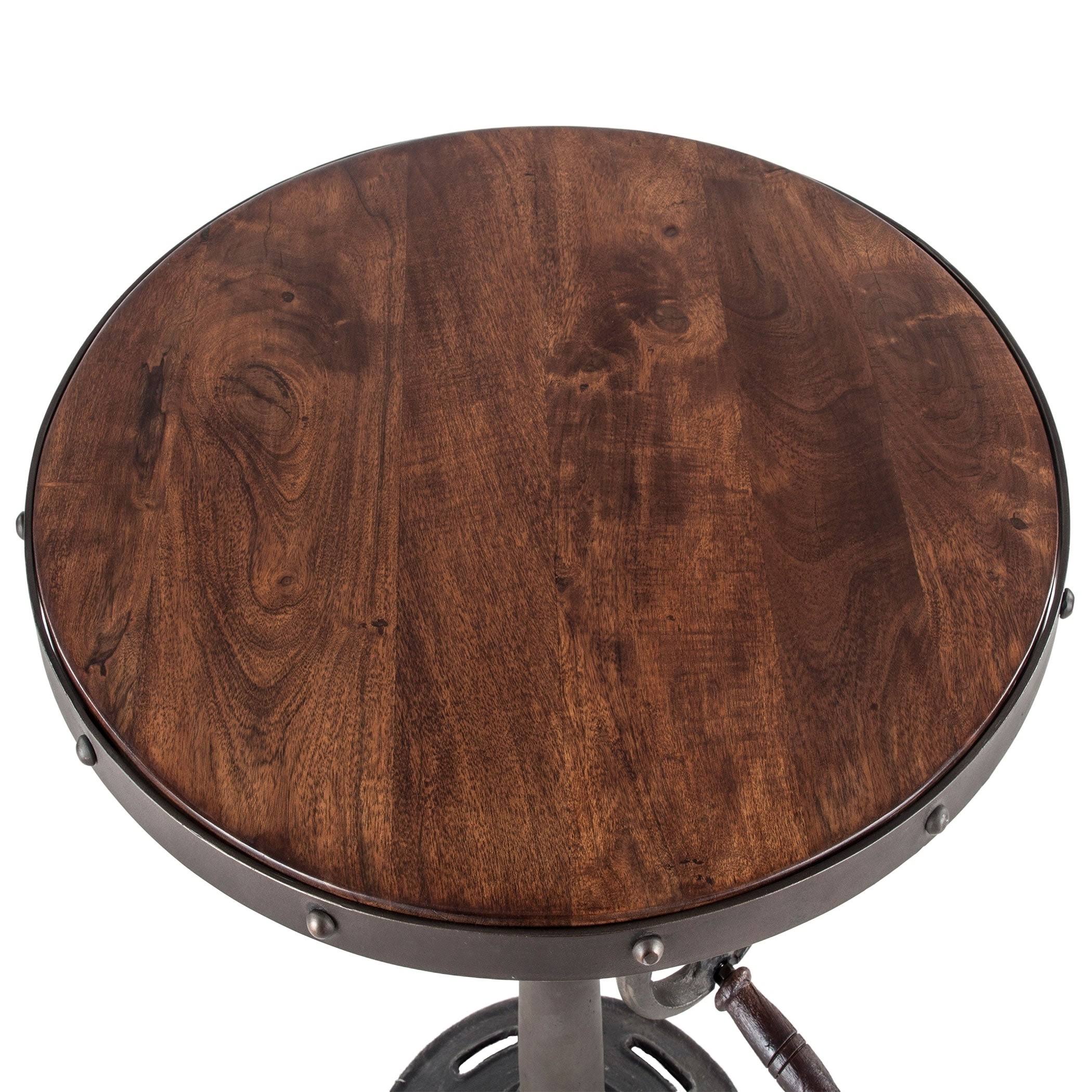 World Interiors Artezia 25 inch Round Adjustable Side Table