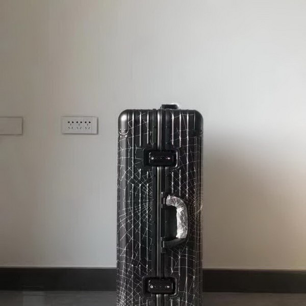 日默瓦/rimowa  x Supreme联名蜘蛛网,全铝箱体,二次氧化蜘蛛网,无极变速弹跳拉杆