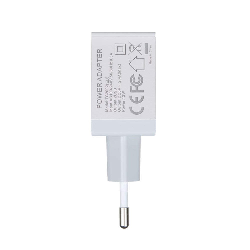 Copy Cargador, IMATEK TC2002 Blanco Cargador USB de Pared con 2 Puertos USB Power 12W / 5V 2.4A (Max), Compatible con Apple iOS, Android, iPhone 7/6s/6/Plus, iPad, iPod, Galaxy S8/S7/S6/Edge, Note 5, HTC & more phones, Tablet, Kindle.