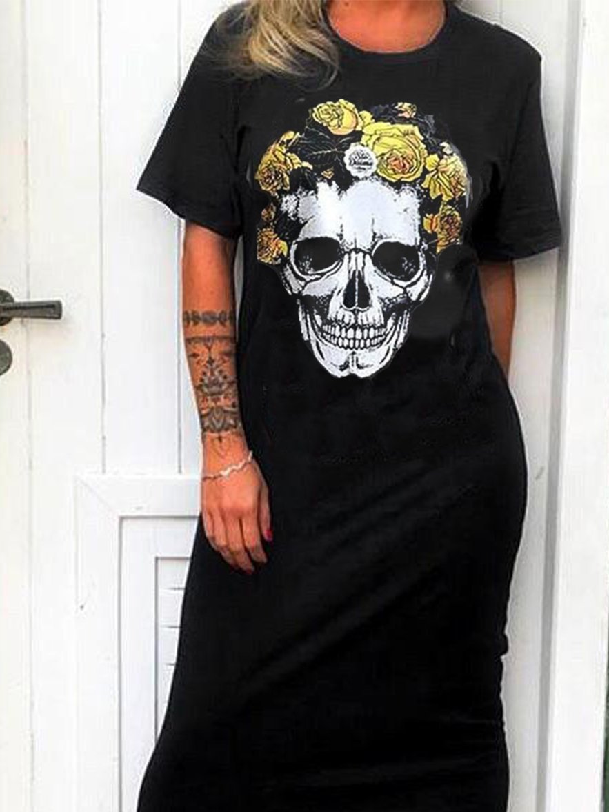 Punk casual knitted short sleeve dress