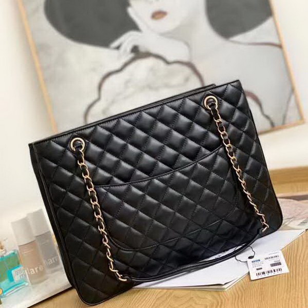 【原版皮】香奈儿/Chanel 购物袋,明星贵妇们的最佳新宠,小香棱格概念,皮链袋,双C标志,一眼钟情,采用进口小羊皮,柔软细腻,皮质独特,纹络更显高档质感,款号:57030