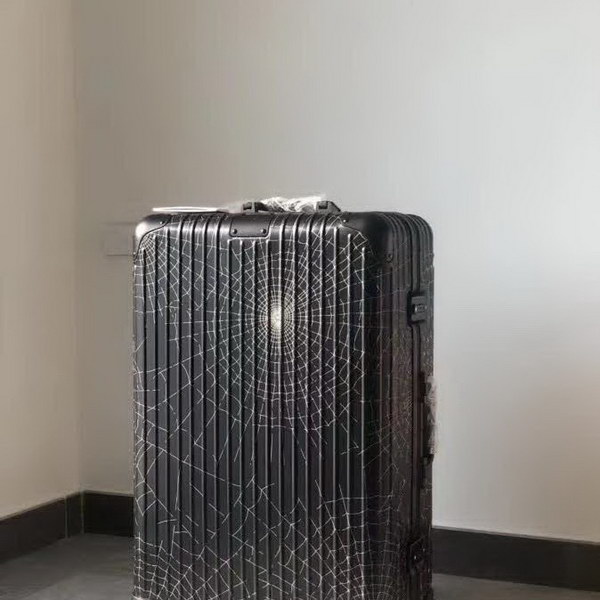 日默瓦/rimowa  x Supreme联名蜘蛛网,全铝箱体,二次氧化蜘蛛网,无极变速弹跳拉杆