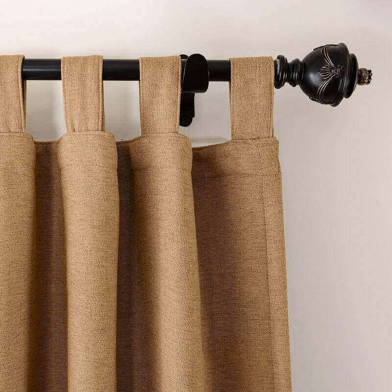 CUSTOM Olive Orange Luxury Textured Faux Linen Curtain
