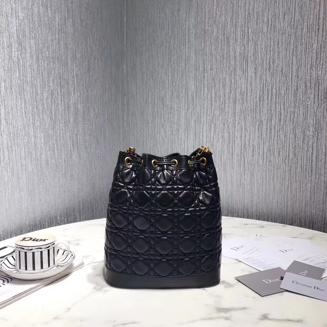 【原版皮】迪奥/Dior 水桶包,选用柔软羊皮裁制而成,全新包型,火遍时尚圈的复古潮流感,款号:M1693