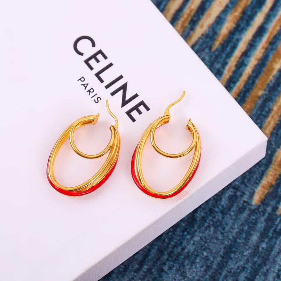 20秋季最新专柜款-Celine最新爆款系列椭圆圈圈耳环,满足你的各种场合搭配,一百万个推荐