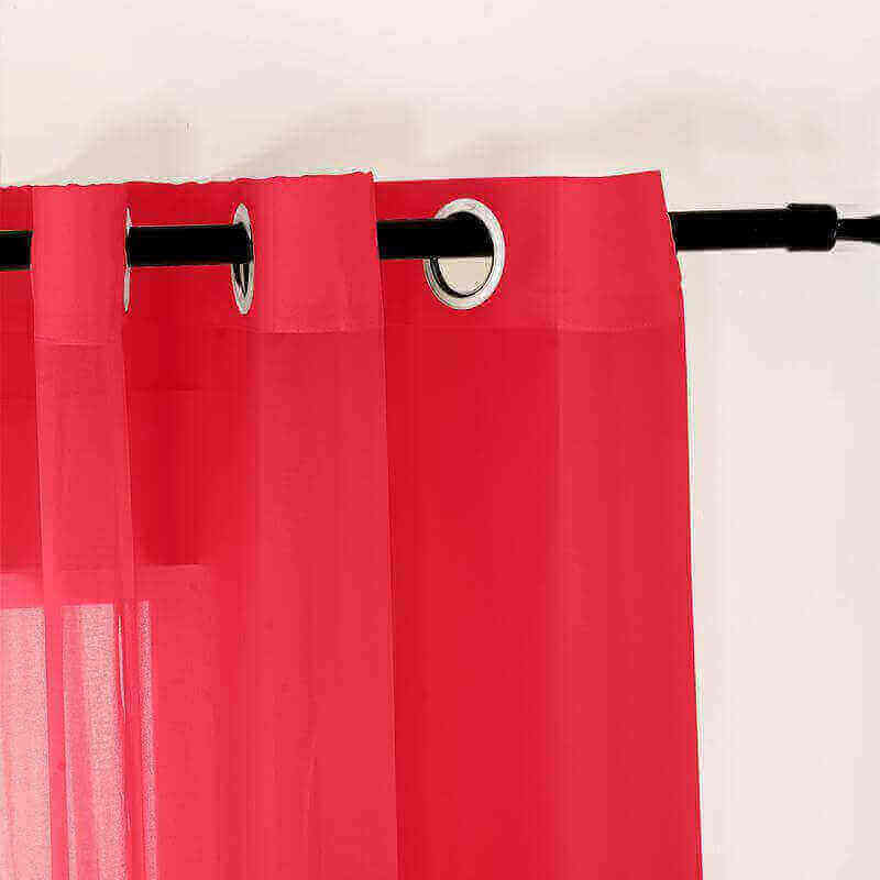 CUSTOM Scandina Red Indoor Outdoor Sheer Curtain Voile Drapery
