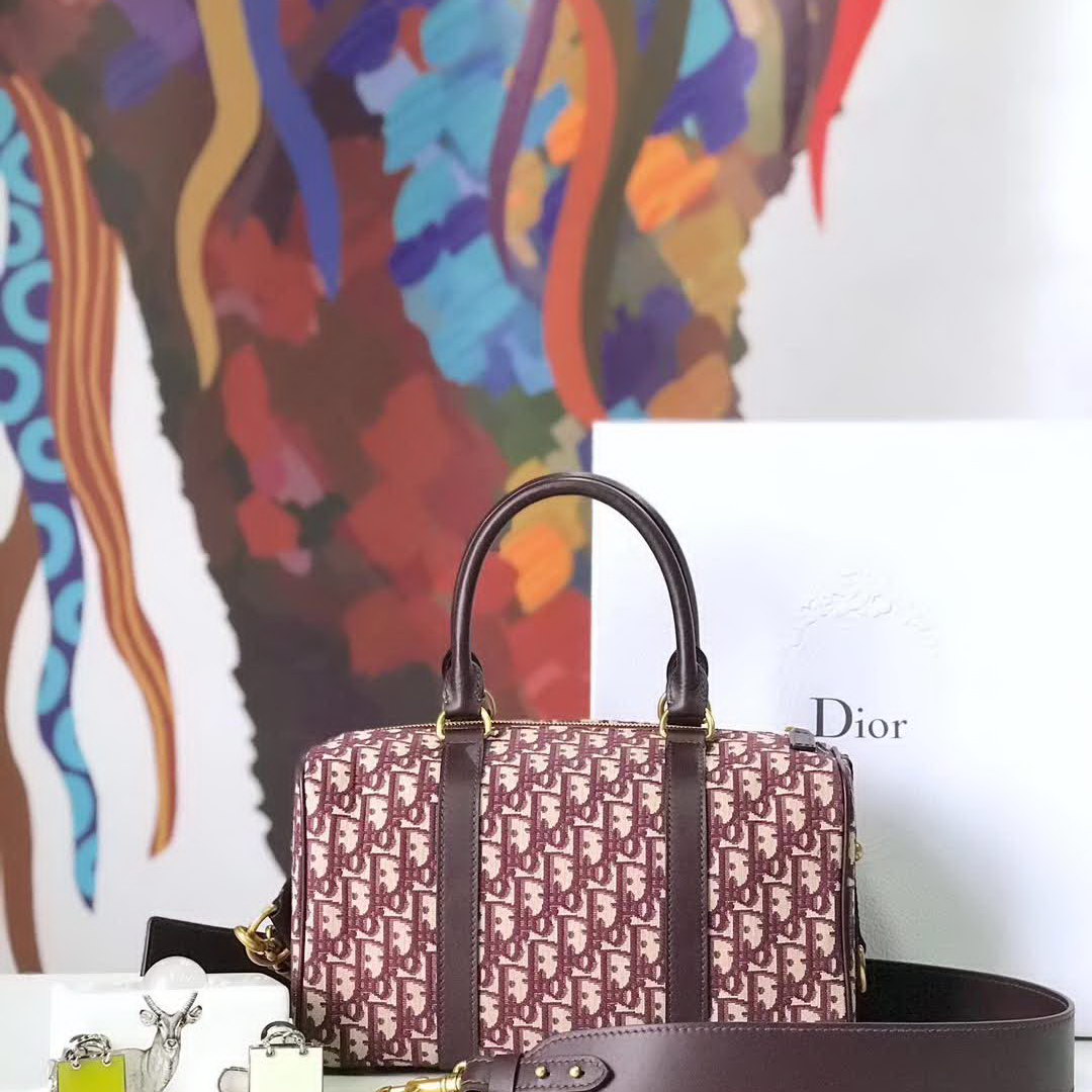 【原版皮】迪奥/Dior 枕头包,选用Oblique提花帆布搭配同色系牛皮皮革裁制而成,经典大方,简约时尚