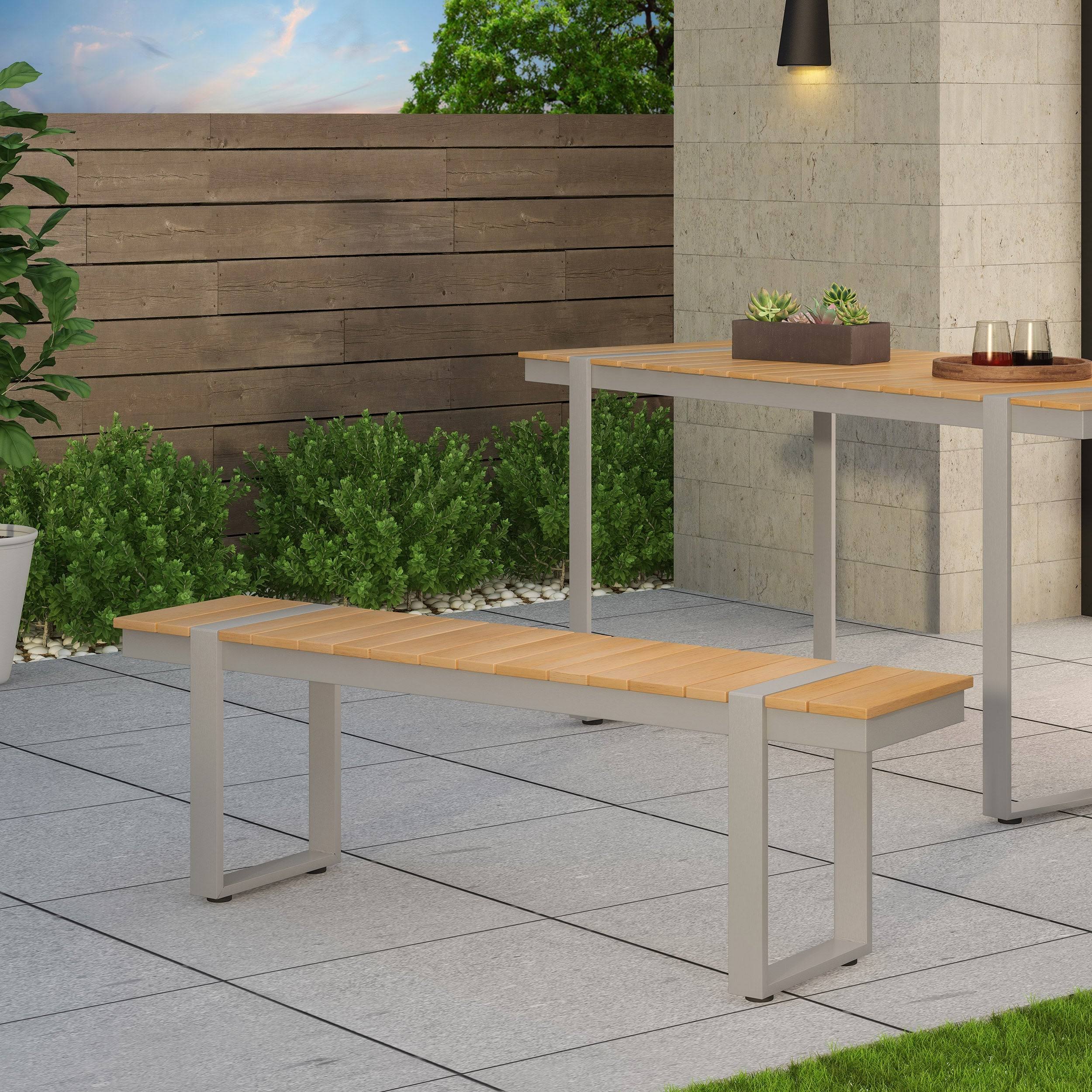 Christopher Knight Home 313718 Dining Bench, Silver + Gray