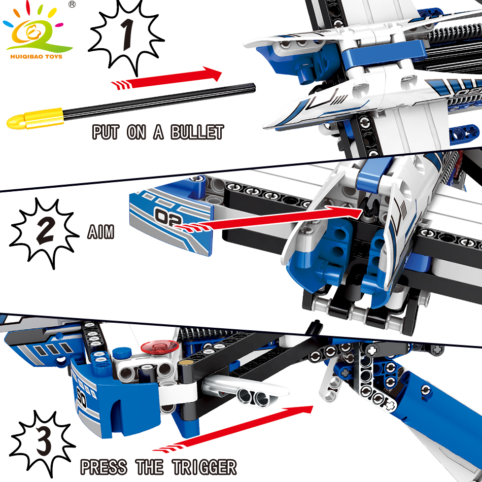 322pcs Crossbow Pistol Building Blocks Compatible legoingly Technic Weapon Gun Bricks Educational Shooting Toys for children boy