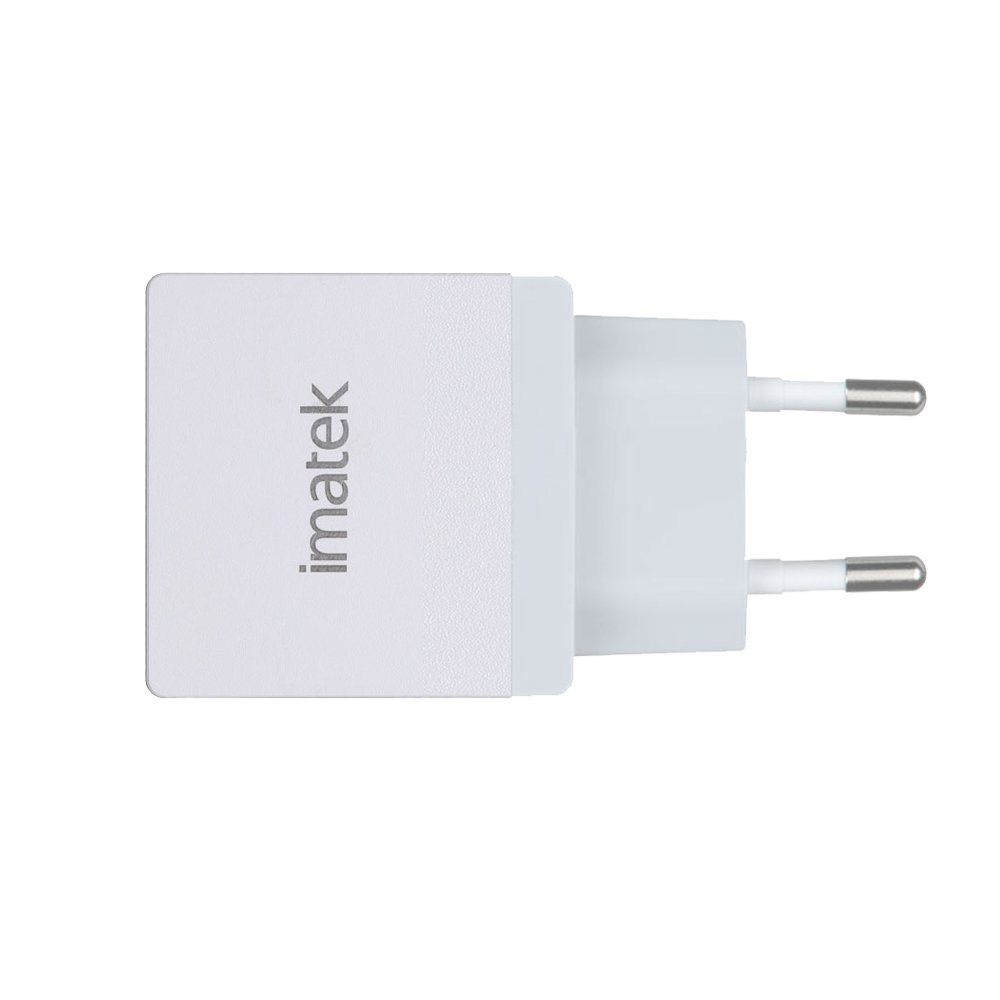Copy Cargador, IMATEK TC2002 Blanco Cargador USB de Pared con 2 Puertos USB Power 12W / 5V 2.4A (Max), Compatible con Apple iOS, Android, iPhone 7/6s/6/Plus, iPad, iPod, Galaxy S8/S7/S6/Edge, Note 5, HTC & more phones, Tablet, Kindle.
