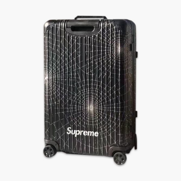 日默瓦/rimowa  x Supreme联名蜘蛛网,全铝箱体,二次氧化蜘蛛网,无极变速弹跳拉杆