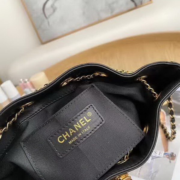 【原版皮】香奈儿/Chanel 抽绳包,采用进口羊皮配精美复古五金,整体设计充满激情元素,单肩、斜挎更时尚,更具有创意和别致风格,各大女星,时尚博主都人手一只,款号:AS1266