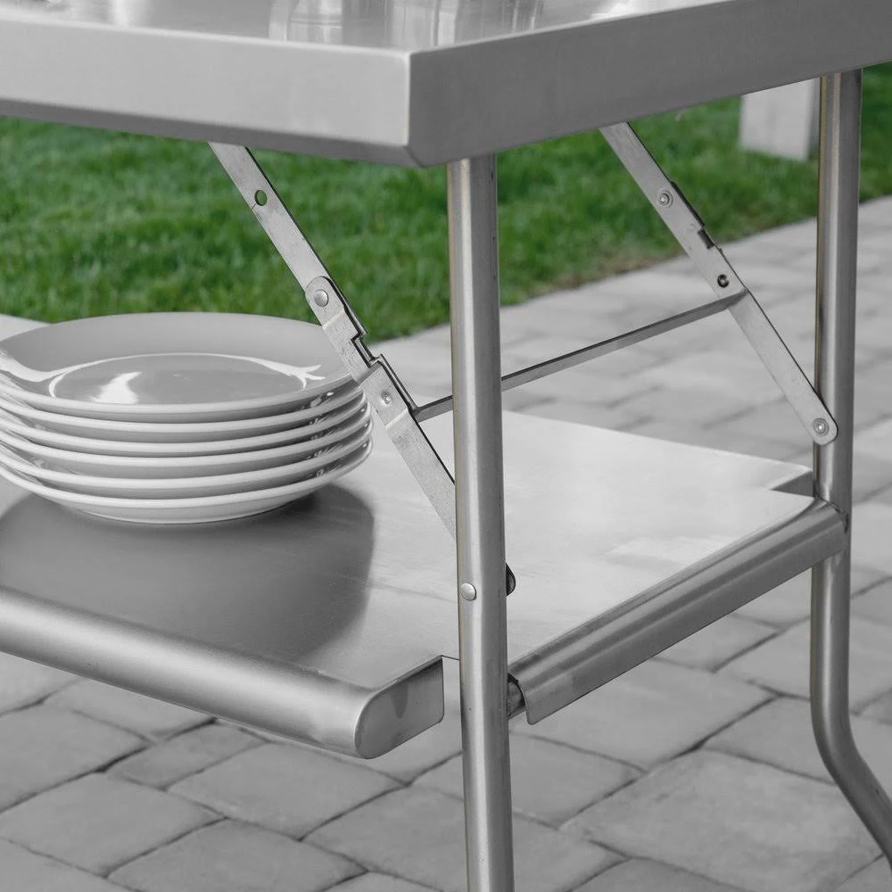 Regency 30x22 x 60x22 18-Gauge Stainless Steel Folding Work Table with Removable Undershelf