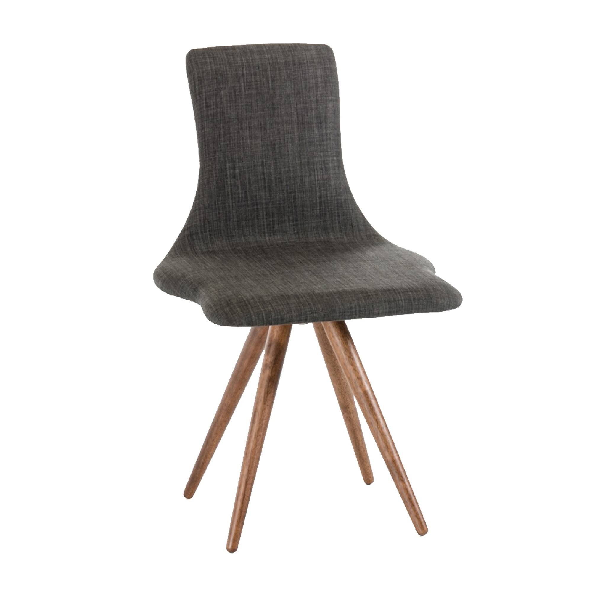 Benjara BM223498 Fabric Upholstered Dining Chair with Splayed Legs Gray Brown - Set of 2