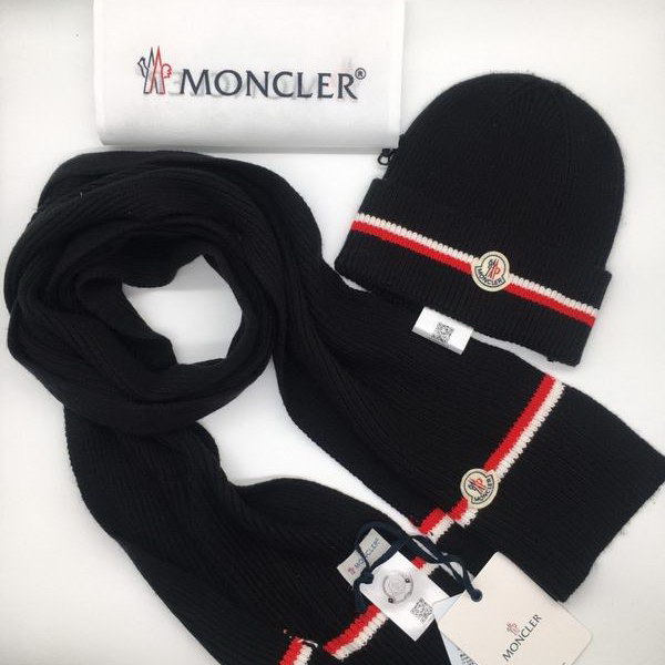 官网同步20秋季最新款-Moncler二件套系列 围巾,帽子经典系列,精致美感,精选毛线,手感超柔软,冬季必备款