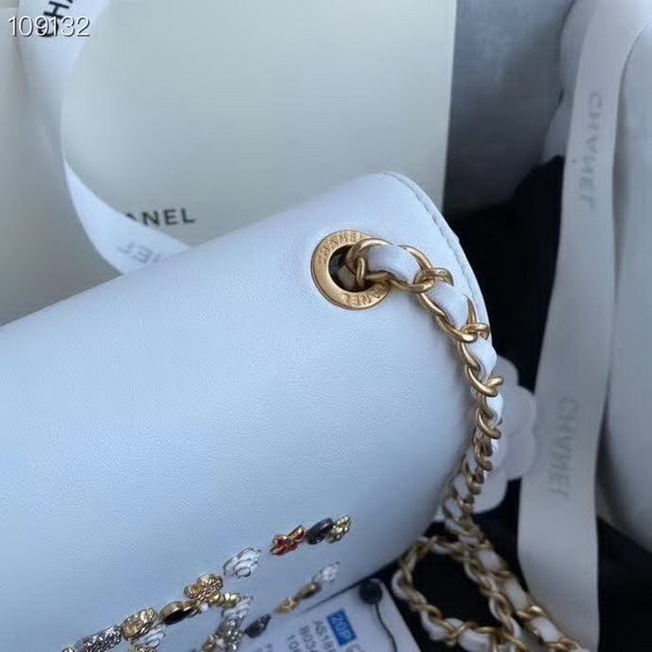 【原版皮】香奈儿/Chanel 手工系列肩背包,各种元素铆钉镶嵌成的双C标志,选用细腻羊皮,内里质感金属牛皮