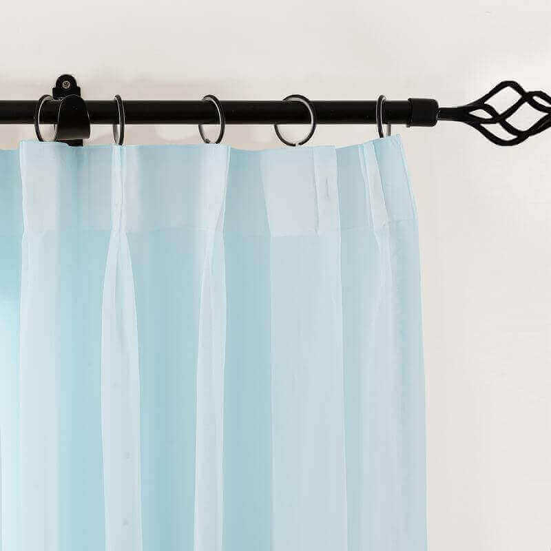 CUSTOM Scandina Sky Blue Indoor Outdoor Sheer Curtain Voile Drapery
